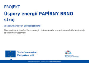 Úspory energií PAPÍRNY BRNO Úspory energií PAPÍRNY BRNO