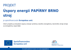 Úspory energií PAPÍRNY BRNO