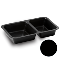 Two-chambers bowl for ready meals 42, black