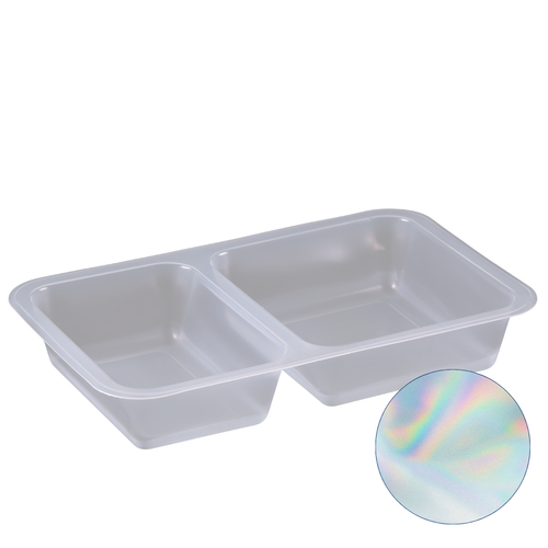 Two-chambers bowl for ready meals 42, transparent Two-chambers bowl for ready meals 42, transparent 1
