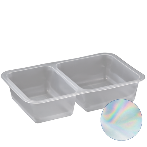 Two-chambers bowl for ready meals 55, transparent Two-chambers bowl for ready meals 55, transparent 1
