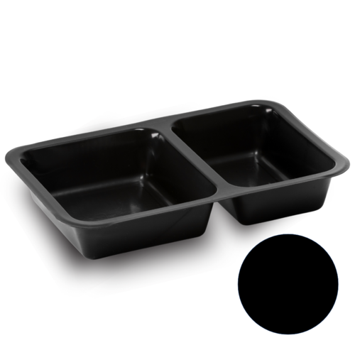 Two-chambers bowl for ready meals 55, black Two-chambers bowl for ready meals 55, black 1